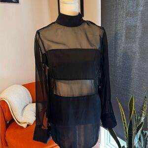 H&M Black Sheer Women's Blouse